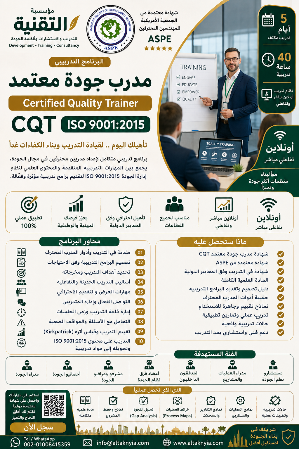 مدرب جودة معتمد Certified Quality Trainer – CQT