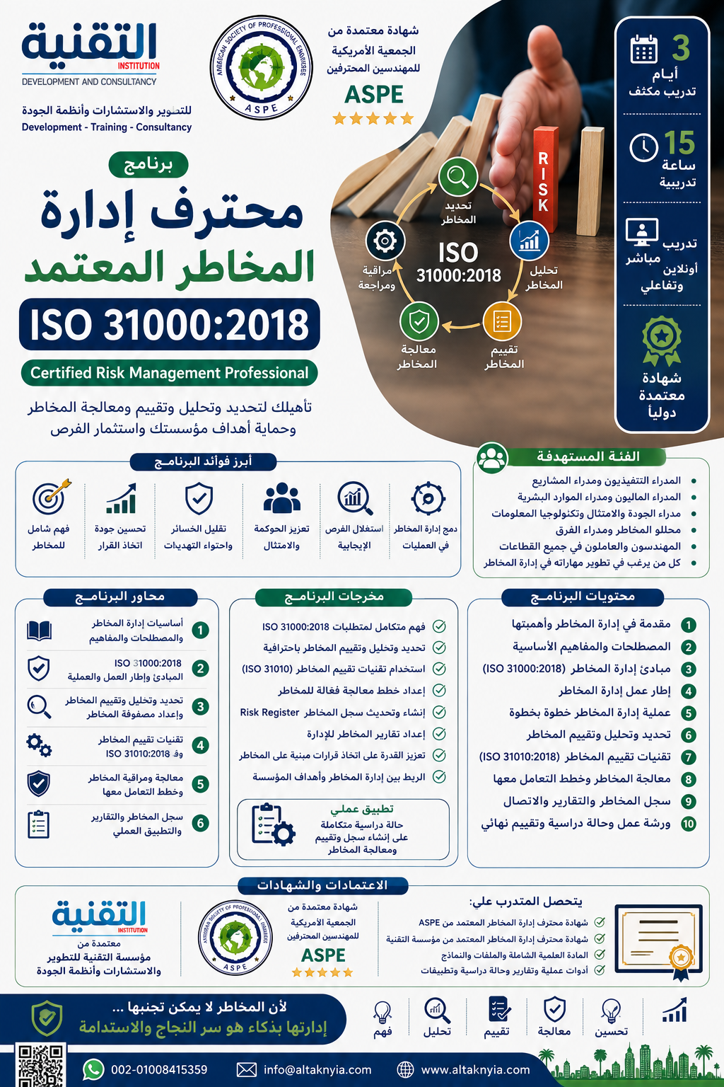 محترف إدارة المخاطر المعتمد Certified Risk Management Professional ISO 31000: